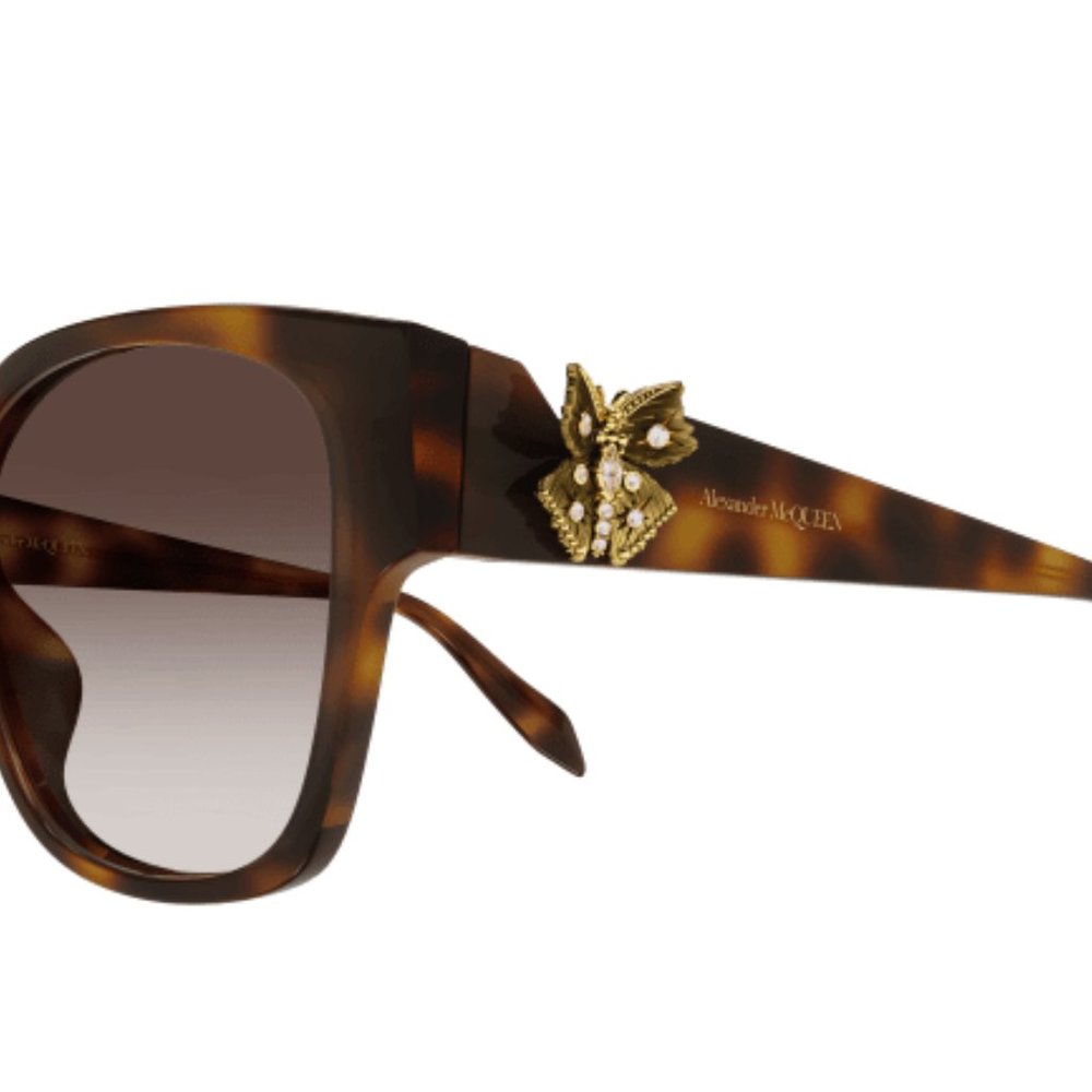 ALEXANDER MCQUEEN BUTTERFLY AM0370S-002 WOMEN'S SUNGLASSES - Picture 3 of 12